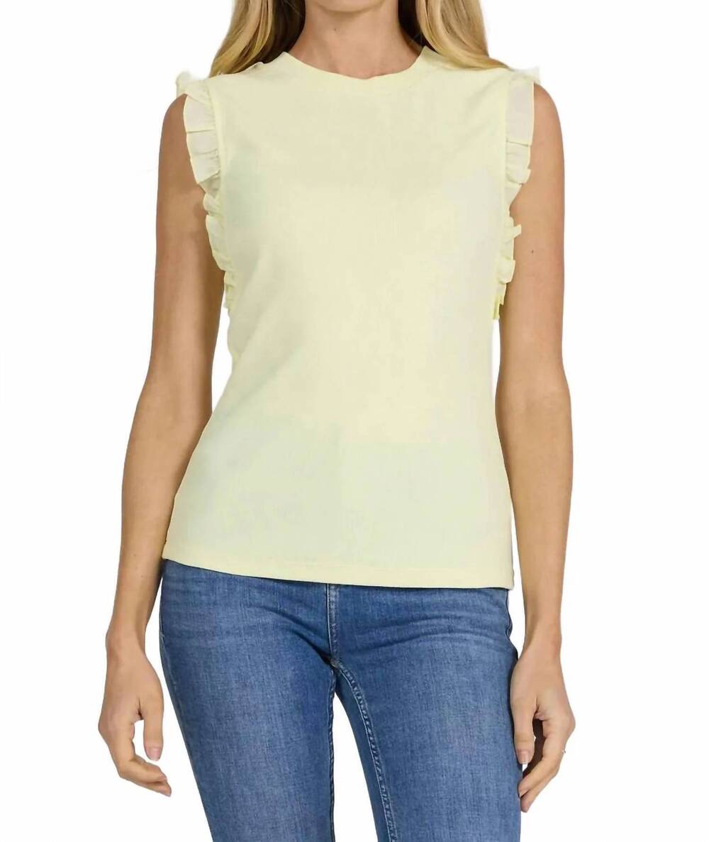 NEW DEAR JOHN DENIM bridget tank top in pale lime yellow